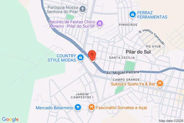 Mapa da localização - Pilar do Sul