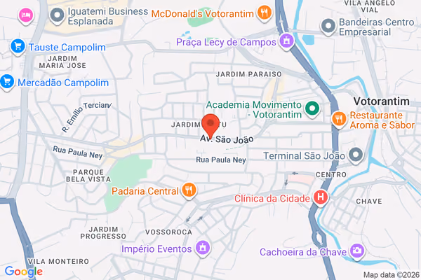 Mapa da localização - Votorantim