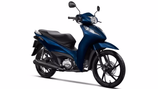 Moto Honda Biz 125 City Galeria De Fotos Diagonal Dianteira Direita Azul Completa